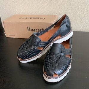 Black huaraches sandals by Bearpaw, Lena style